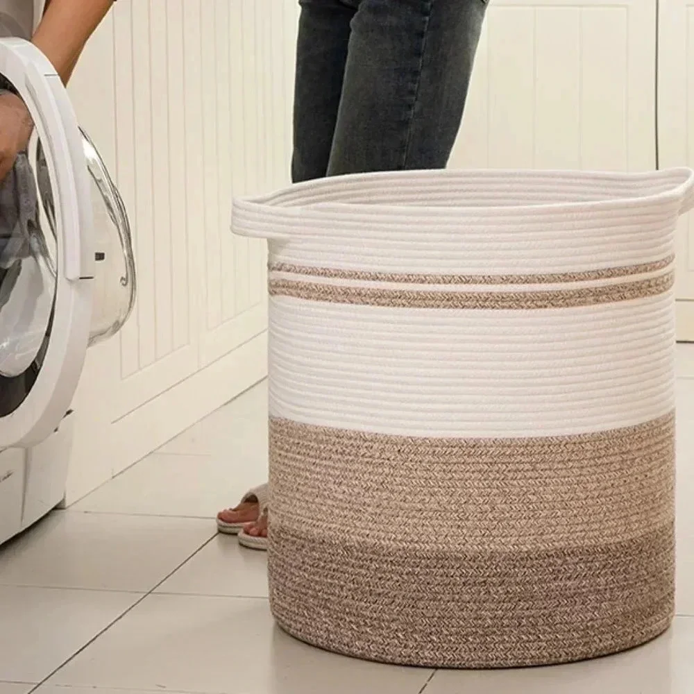 Lux Laundry Baskets Hamper with Handles,Decorative Basket for Living room,Woven